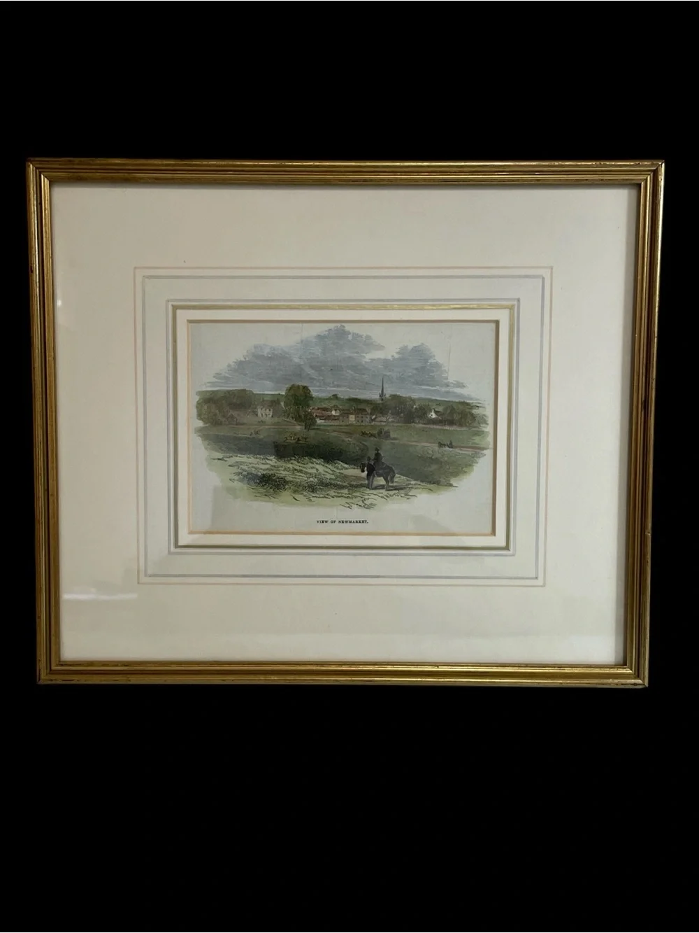 Vintage Framed Topographical Art Print Titled 